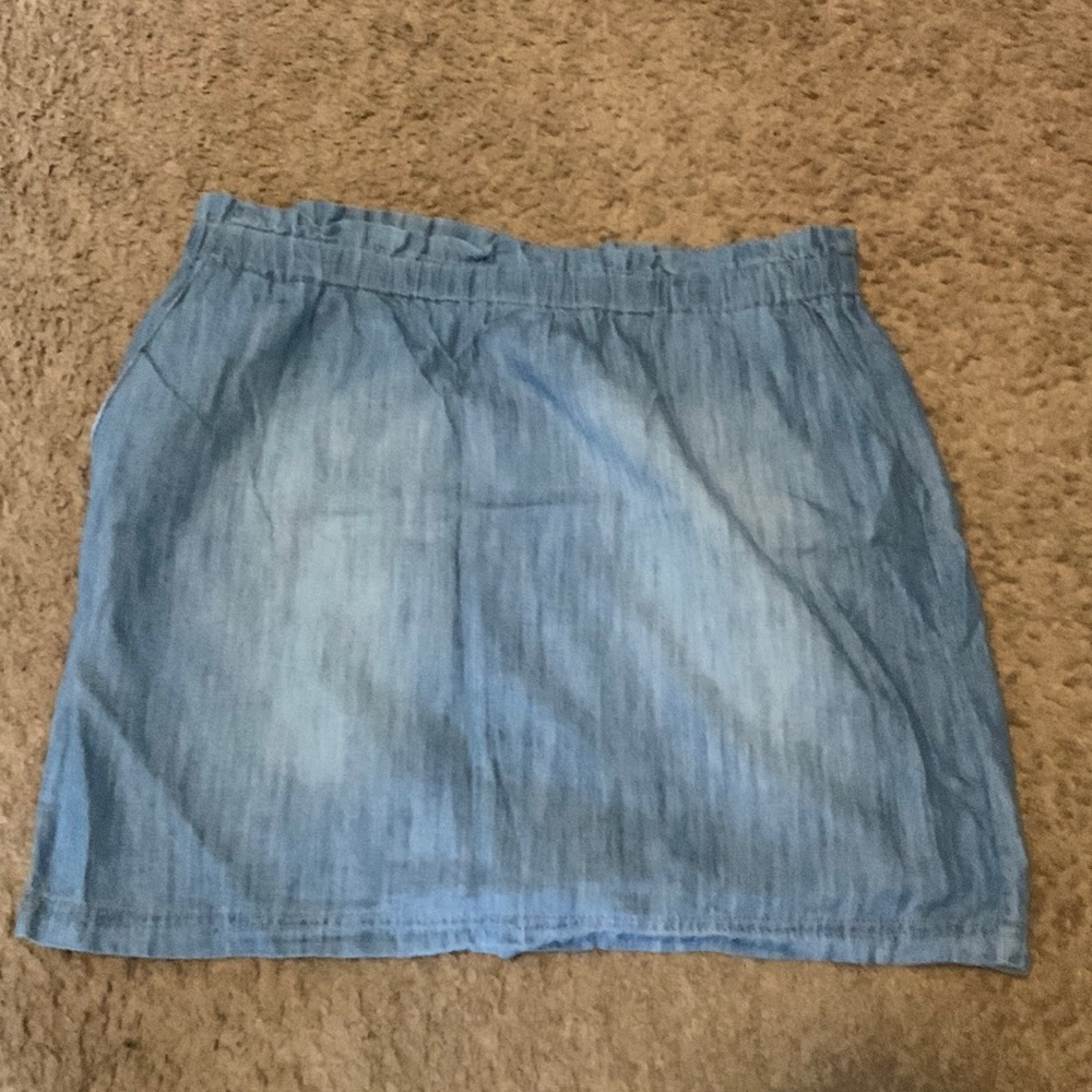 Denim jean skirt with elastic waistband